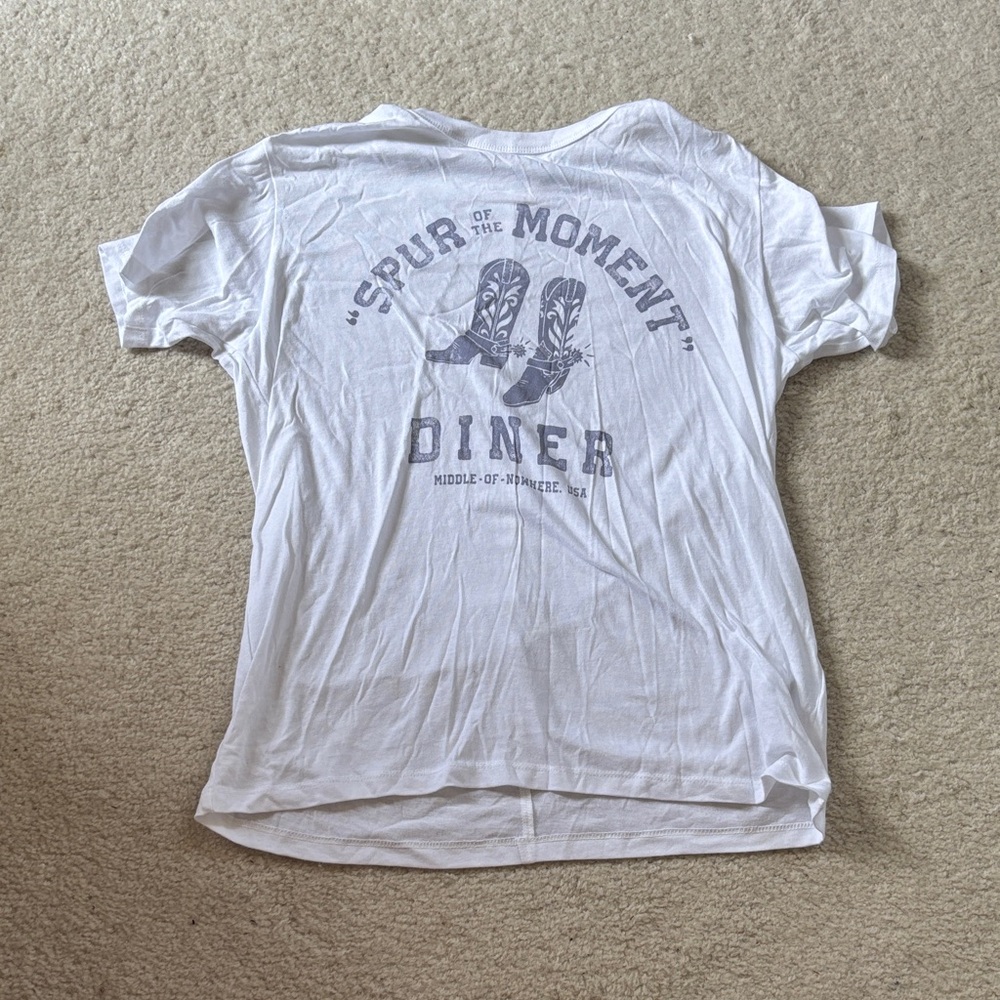 American Eagle Outfitters White Graphic Tee